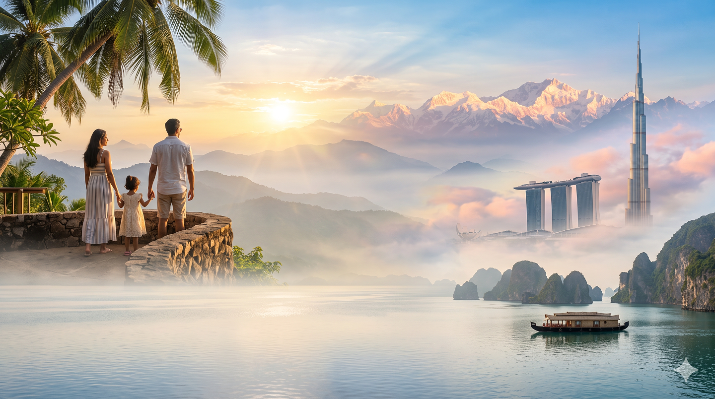 Luxury travel destination landscape